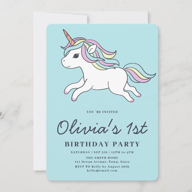 Convite para Festa de Aniversário de 1 ano do Unic (Frente)