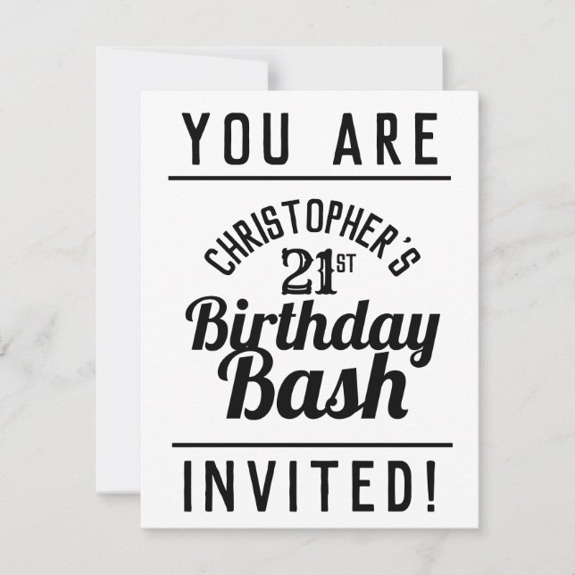 Convite para Festa de Aniversário de 21 anos (Frente)