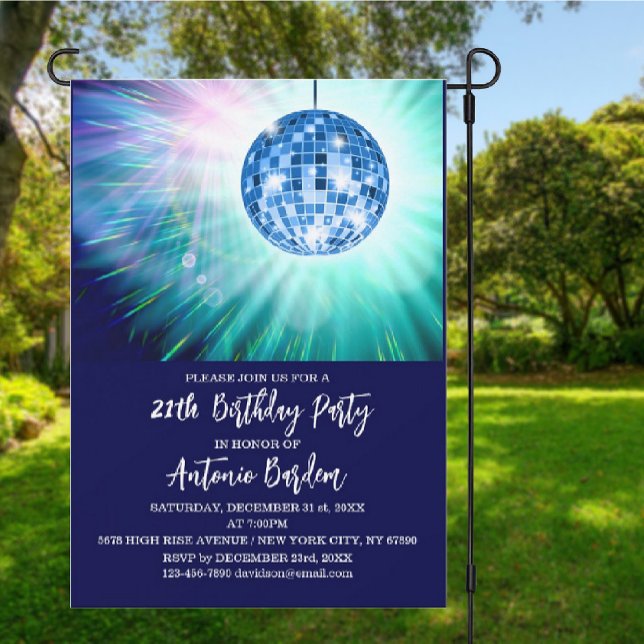 Convite para Festa de Aniversário de 21 anos Disco (Criador carregado)