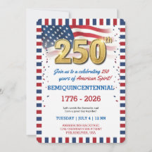 Convite para Festa de Aniversário de 250 Anos dos