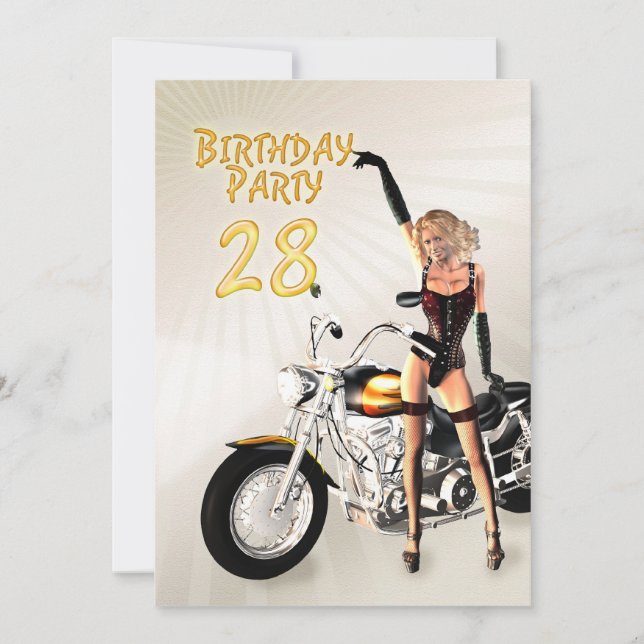 Convite para festa de aniversário de 28 anos (Frente)