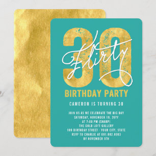 Convite para Festa de Aniversário de 30 anos Gold