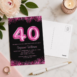 Convite para Festa de Aniversário de 40 anos Chic