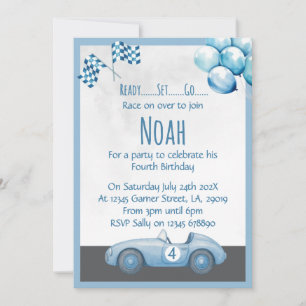 Convite para Festa de Aniversário de 4 anos do Car