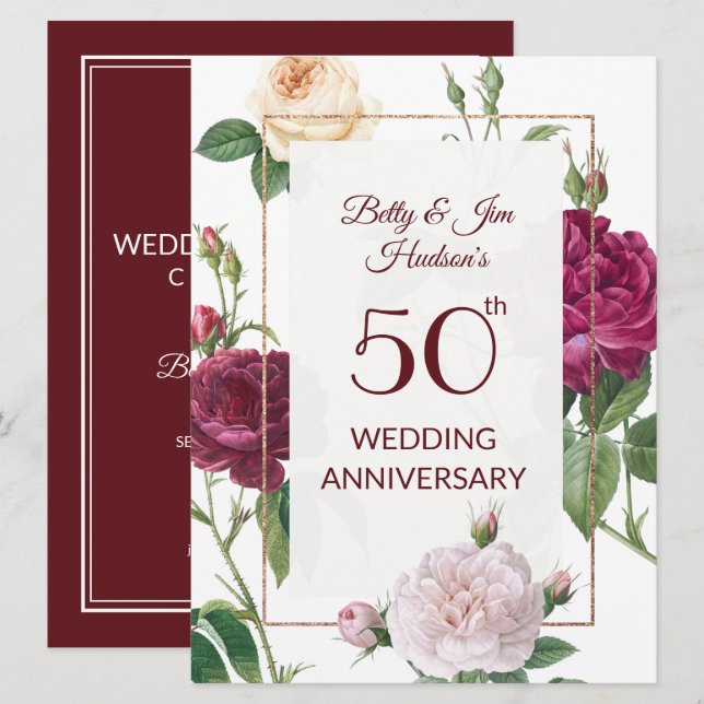 Convite para Festa de Aniversário de 50 anos (Frente/Verso)