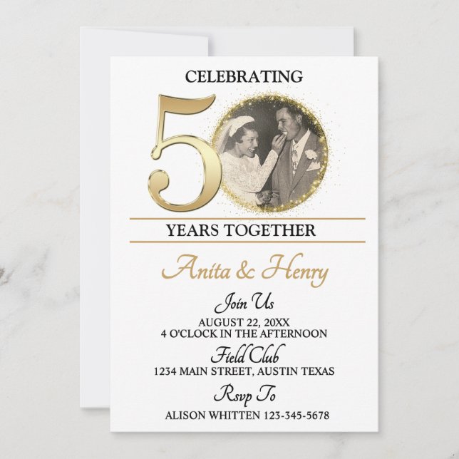 Convite para Festa de Aniversário de 50 Anos (Frente)