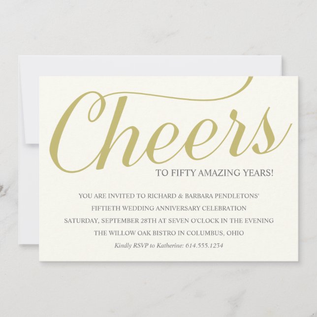 Convite para Festa de Aniversário de 50 Anos de Ca (Frente)