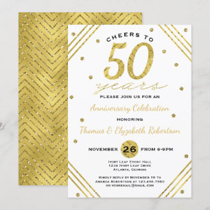 Convite para Festa de Aniversário de 50 Anos, Faux