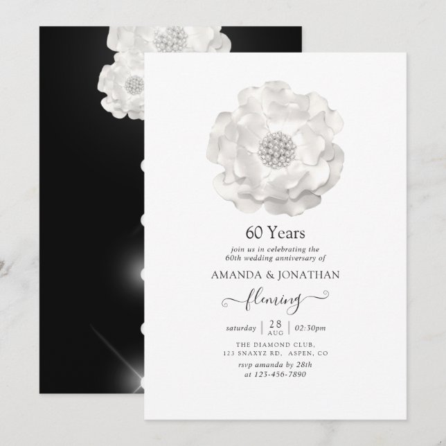 Convite para Festa de Aniversário de 60 Anos de Ca (Frente/Verso)