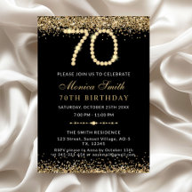 Convite para Festa de Aniversário de 70 anos Chic