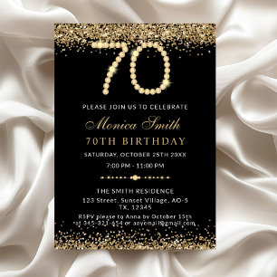 Convite para Festa de Aniversário de 70 anos Chic