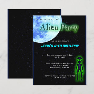 Convite para Festa de aniversário de Alienígena