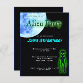 Convite para Festa de aniversário de Alienígena su