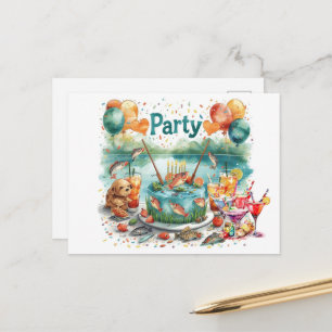 Convite para festa de aniversário de amante de pei