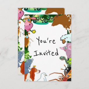 convite para festa de aniversário de animais do zo