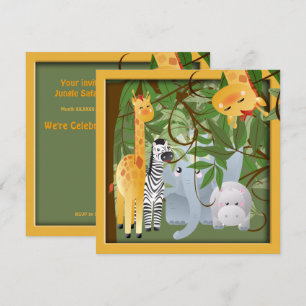 Convite Para Festa de aniversário De Animais Safa