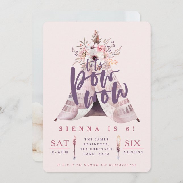 Convite para festa de aniversário de árvore de pro (Frente/Verso)