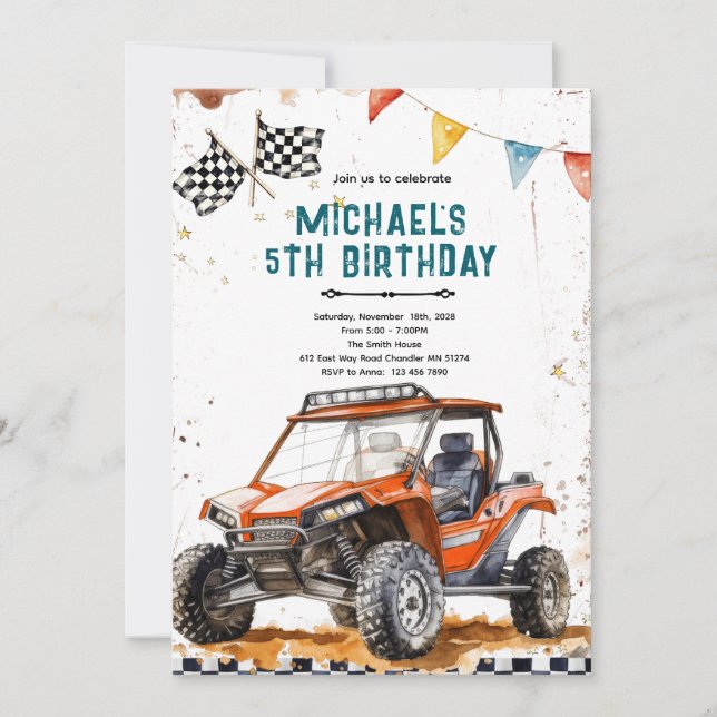 Convite para festa de aniversário de ATV (Frente)