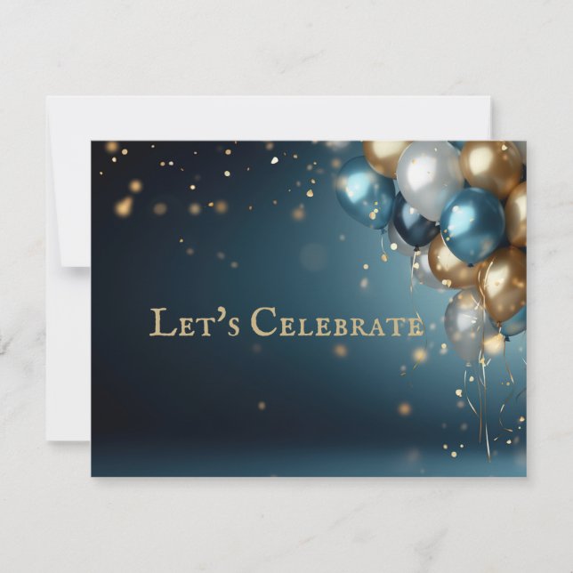 Convite para Festa de aniversário de Balões Clássi (Frente)