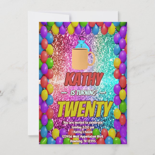 Convite para Festa de aniversário de café de esqui (Frente)