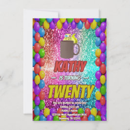 Convite para Festa de aniversário de café de esqui