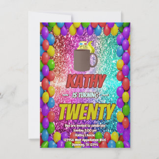 Convite para Festa de aniversário de café de esqui