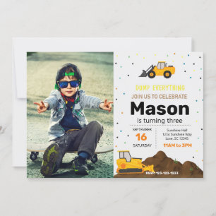 Convite para Festa de aniversário de Caminhão de C