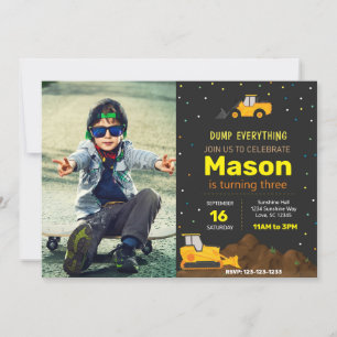 Convite para Festa de aniversário de Caminhão de C