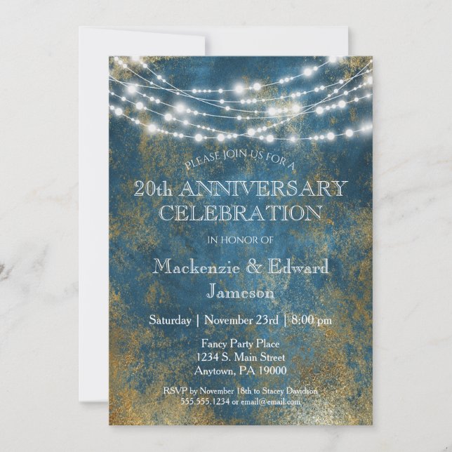 Convite para Festa de Aniversário de Casamento Blu (Frente)