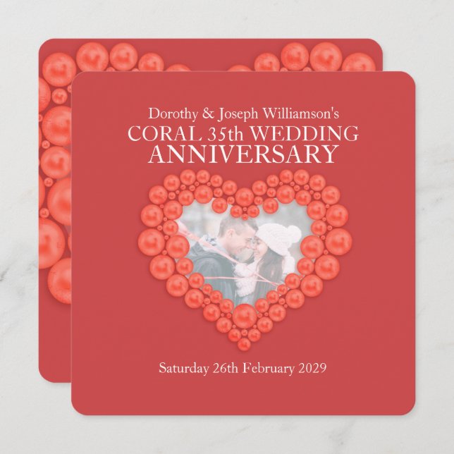 Convite para festa de aniversário de casamento de  (Frente/Verso)