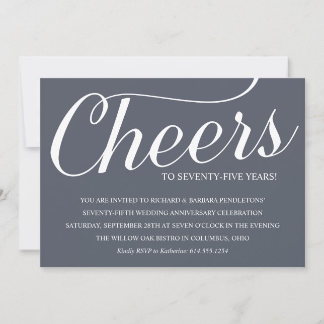 Convite para Festa de Aniversário de Casamento de  (Frente)