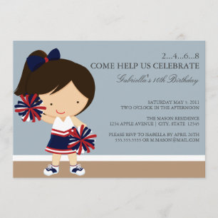 Convite para Festa de aniversário de Cheerleader 