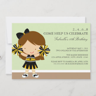Convite para Festa de aniversário de Cheerleader p