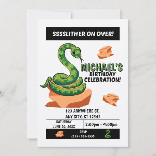Convite para Festa de Aniversário de Cobra