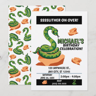 Convite para Festa de Aniversário de Cobra