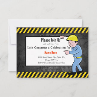 Convite para Festa de aniversário de Construção