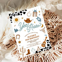 Convite para Festa de Aniversário de Cowboy