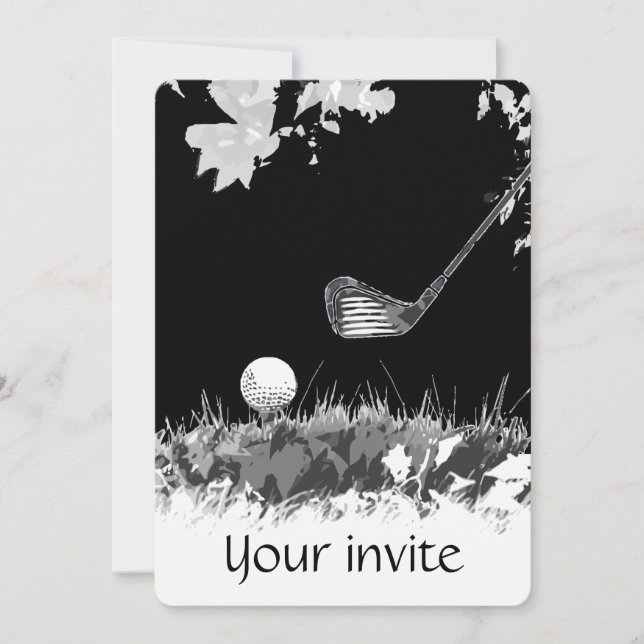 Convite para Festa de aniversário de Curso de Golf (Frente)