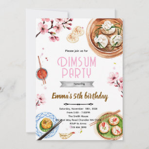 convite para festa de aniversário de dimsum