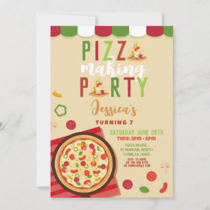 Convite para Festa de aniversário de Fazer de pizz