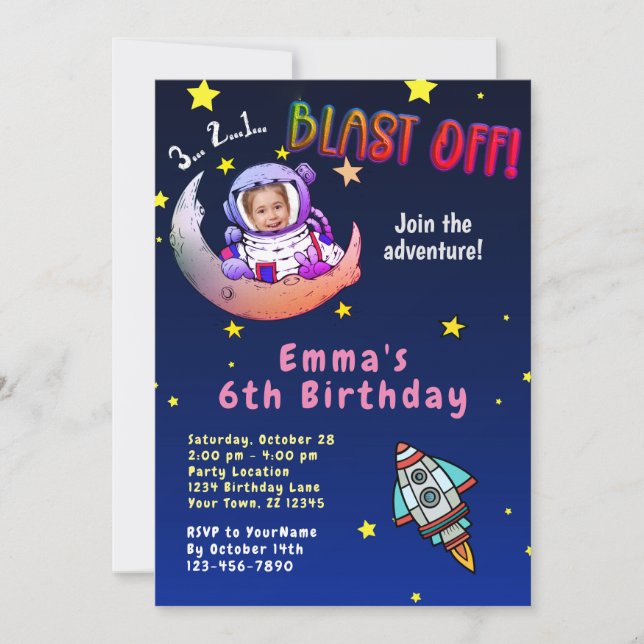 Convite para Festa de aniversário de Fotografia Mo (Frente)