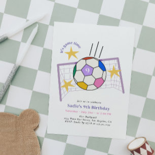 Convite para Festa de Aniversário de Futebol Femin