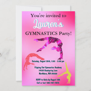 Convite para Festa de Aniversário de Ginástica Tum