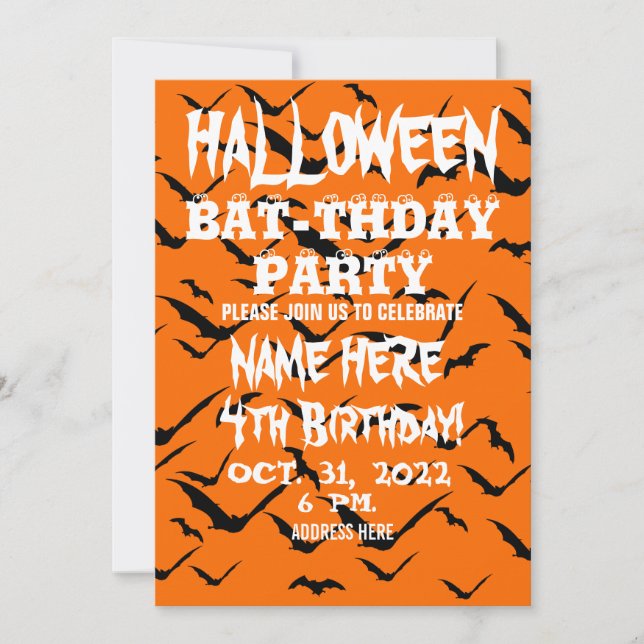 CONVITE PARA FESTA DE ANIVERSÁRIO DE HALLOWEEN (Frente)