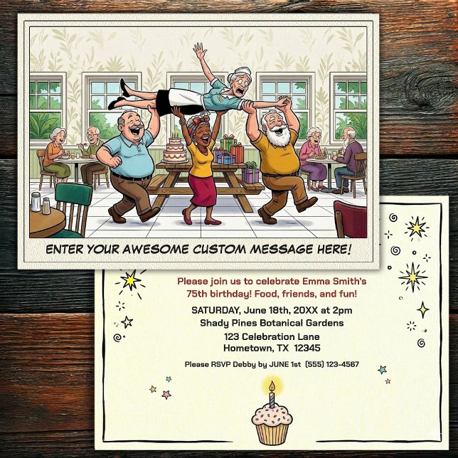 Convite para Festa de Aniversário de Idoso (Criador carregado)