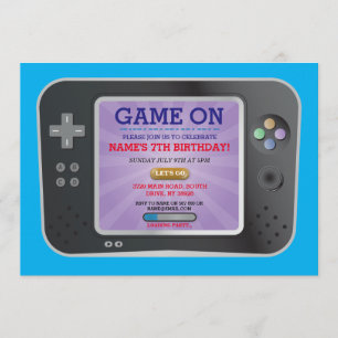 Convite para Festa de aniversário de jogos de víde