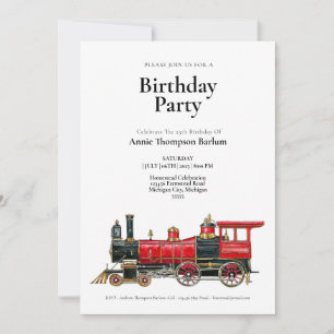 Convite para Festa de Aniversário de Locomotiva a