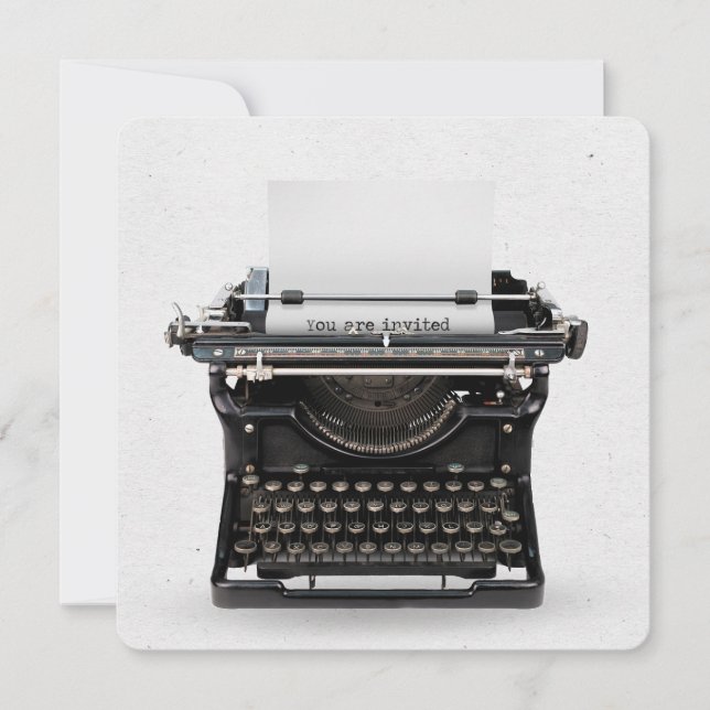 Convite para festa de aniversário de máquina de es (Frente)