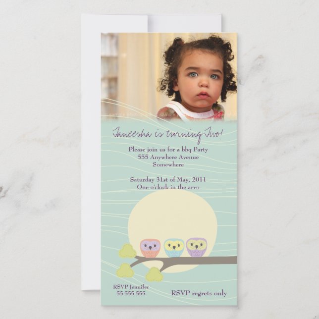 Convite para Festa de aniversario de meninas Premi (Frente)