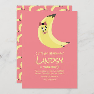 Convite para Festa de aniversario de meninas rosa 